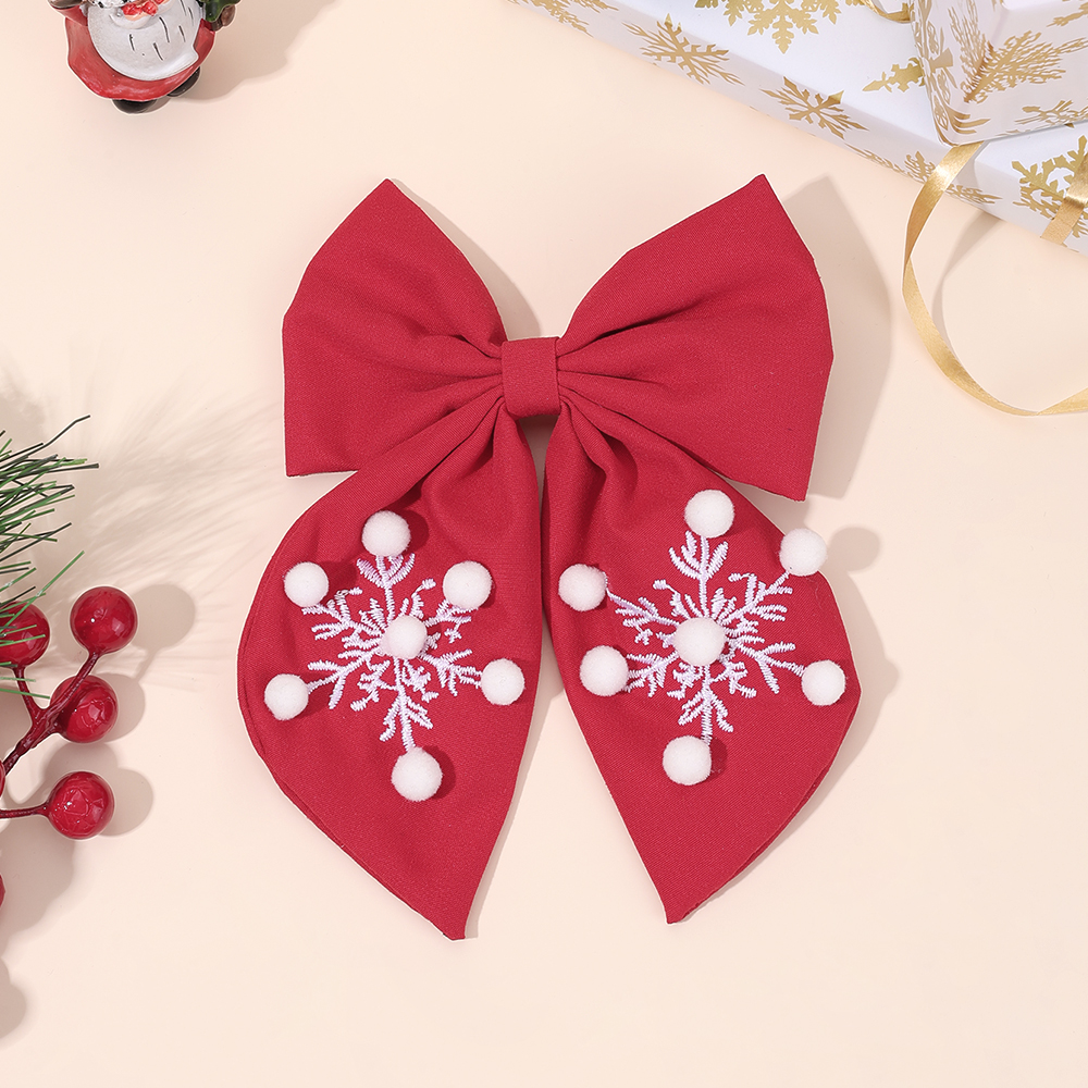 Christmas Red Bow Hair Clip Fo - Embroidery Xmas review and price